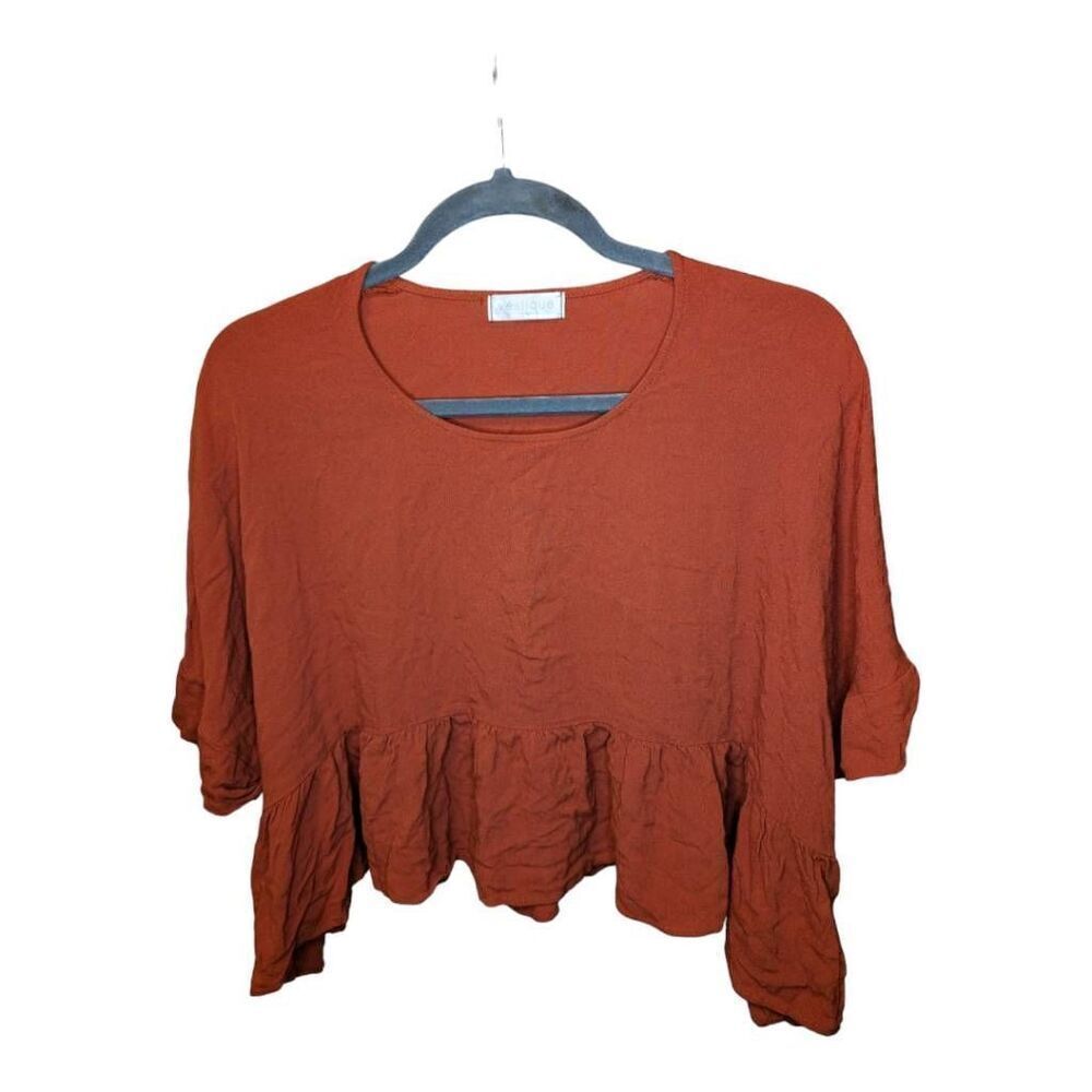 Vestique Orange Crop Top with Flared Bottom Women's Small/Medium